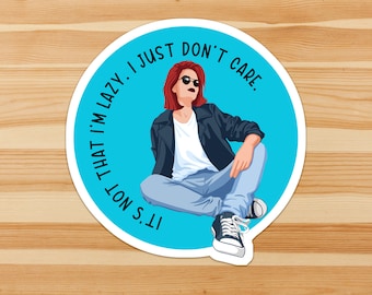 Sassy Lass sticker - It's not that I'm lazy, I just don't care - sarcastic, introvert, passive-aggressive, humour