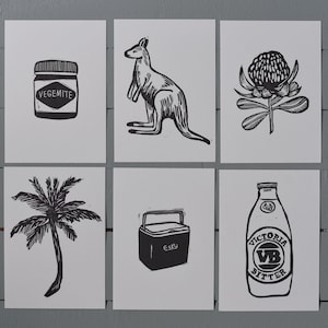 Australia Post Card Bundle - Lino Print A6