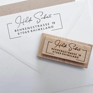 Stempel retouradres | Zelfinktend of op hout | Aangepaste adresstempel | Gepersonaliseerde adresstempel | Nieuw huiscadeau | Cadeau-idee voor gastgezin