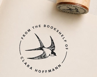 Timbro ex libris personalizzato: timbro da biblioteca personalizzato, in legno o autoinchiostrante.