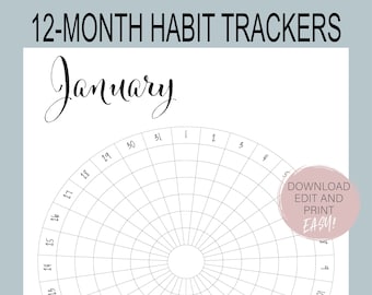 Habit Tracker, Habit Tracker Printable, Tracker, Habit Log