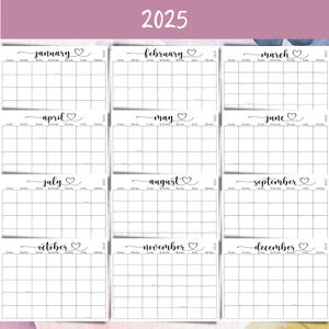 2025 Printable Calendar Template Editable | Family Organizer | Monthly ...