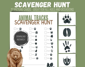 Chasse au trésor pour tous les âges, Chasse d'empreintes d'animaux, Chasse dans la nature, Fêtes d'anniversaire amusantes, Camping, Activités pour la classe, Chasse aux cartes illustrées | Chasser