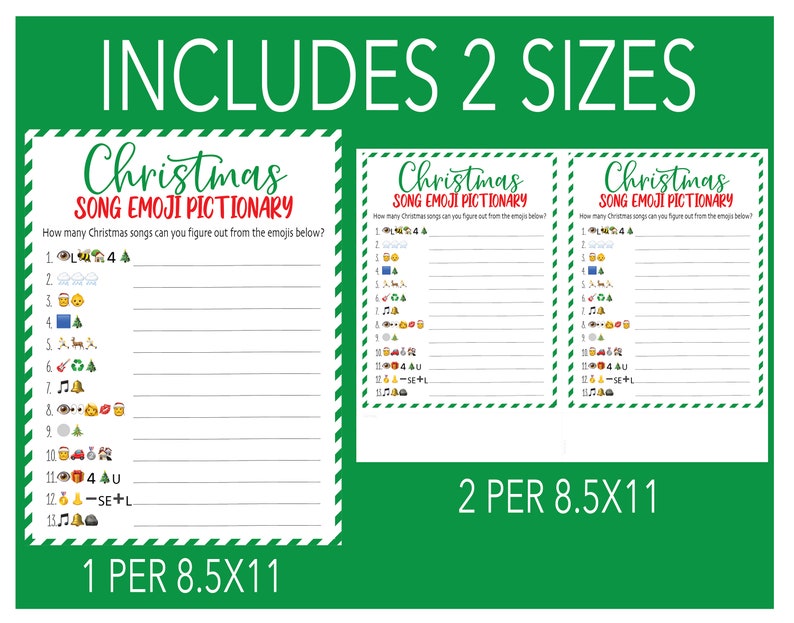 Christmas Song Emoji Game Christmas Song Emoji Pictionary Etsy