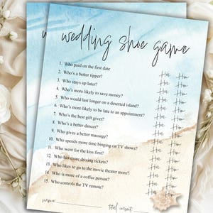 Printable Wedding Shoe Game for Bridal Shower Wedding Shower Fun Bride and Groom Question Game Interactive Party Activity Instant Download