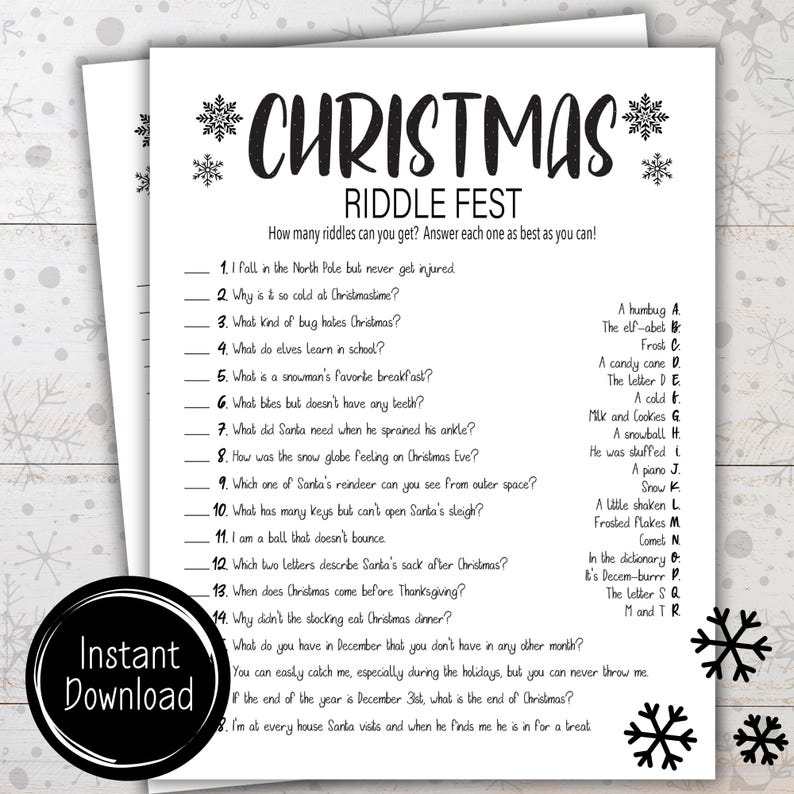 Fun Christmas Riddles | Holiday Office Party Games | Christmas ...