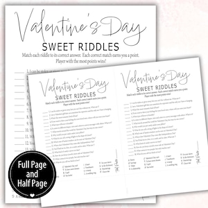 Fun Printable Valentines Riddles | Black and White Valentines Party ...