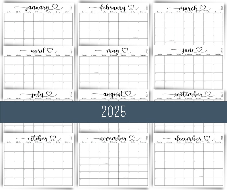 Plantilla de calendario imprimible 20242025 Editable / Etsy España