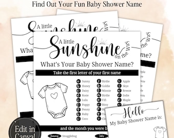 Baby Shower Name Game with Nametags, Whats Your Baby Name Game, Printable Baby Shower Game, Avery 5395 Labels, Shower Activity