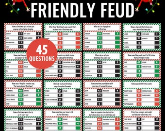 Christmas Friendly Feud Game | Office Party Christmas Game | Family Christmas Game Night | Friendly Feud | Christmas Printable Download