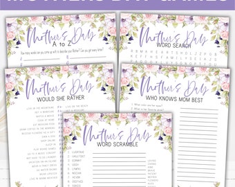 Mother's Day Printable Game Bundle | Printable Mother's Day Games For Kids And Adults | Mother's Day 5 Game Bundle | Family Game Night