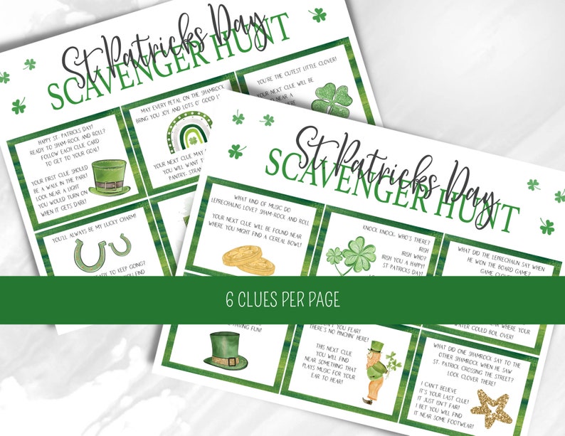 St Patricks Day Scavenger Hunt for Kids Fun Indoor Treasure Hunt ...