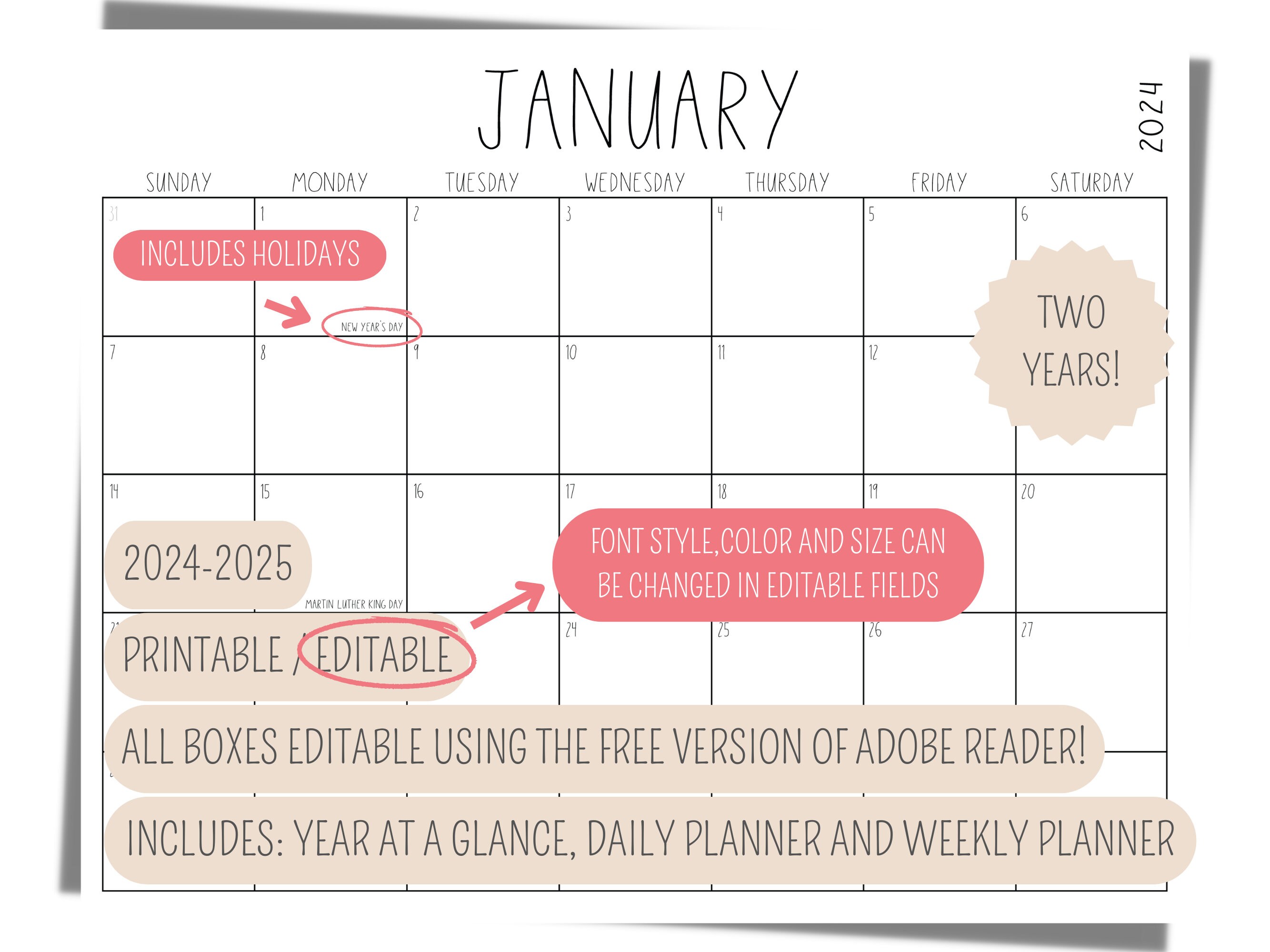 2024 2025 Printable Calendar Fillable Calendar Family vrogue.co