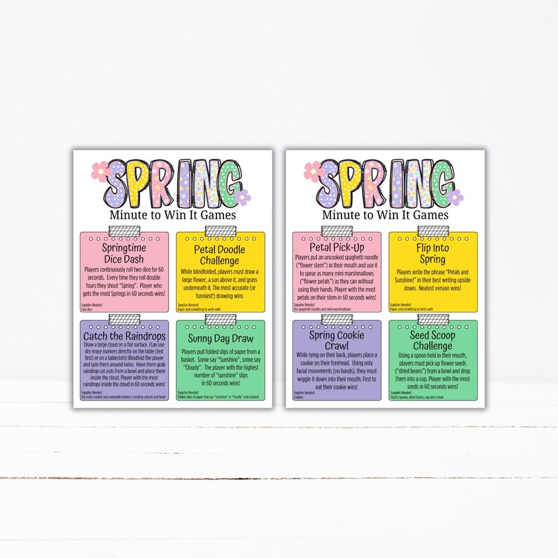 Win Win Activity Printable Spring Minute to Win It Games Printable | Fun Spring ...