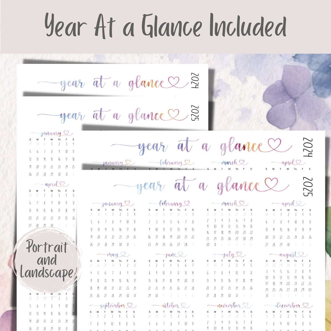 2024-2025 Portrait Printable Calendar Template Family - Etsy UK