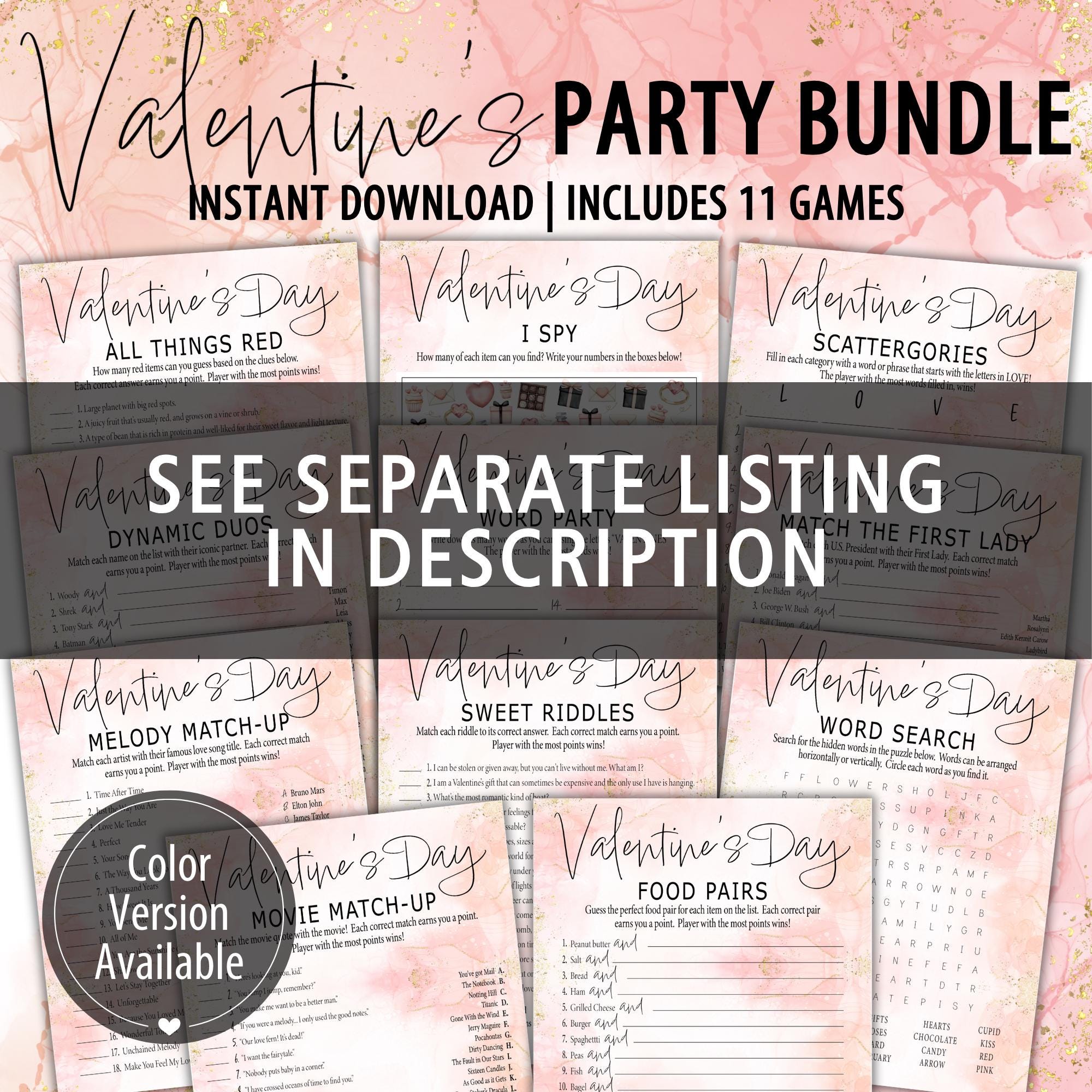 Fun Printable Valentines Riddles | Black and White Valentines Party ...
