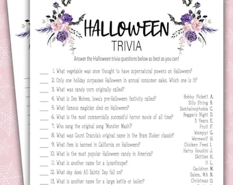 Spooky Halloween Trivia Game | Printable Halloween Party Game | Halloween Trivia Game | Halloween Activity | Halloween Game Night | FHTG24