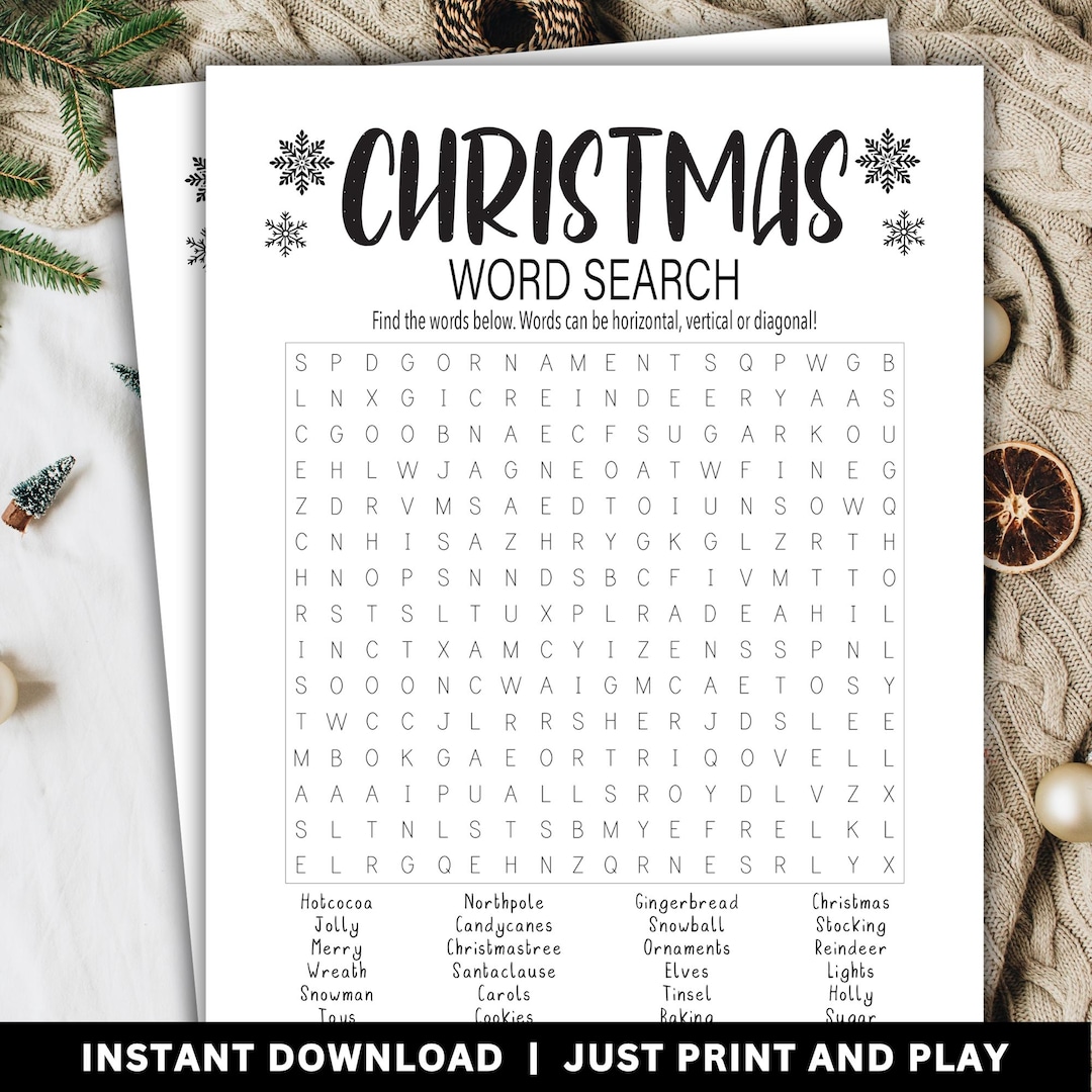 Christmas Word Search Game | Holiday Office Party Game | Christmas ...