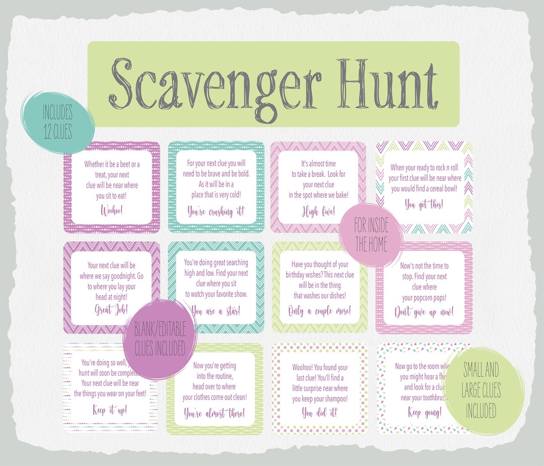 Birthday Scavenger Hunt Birthday Party Games Printable - Etsy