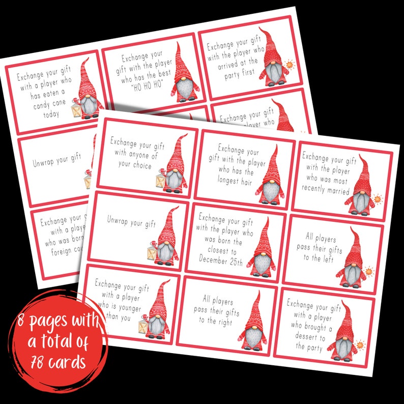 Christmas Gift Exchange Game Printable Christmas Games XMAS Gift Swap