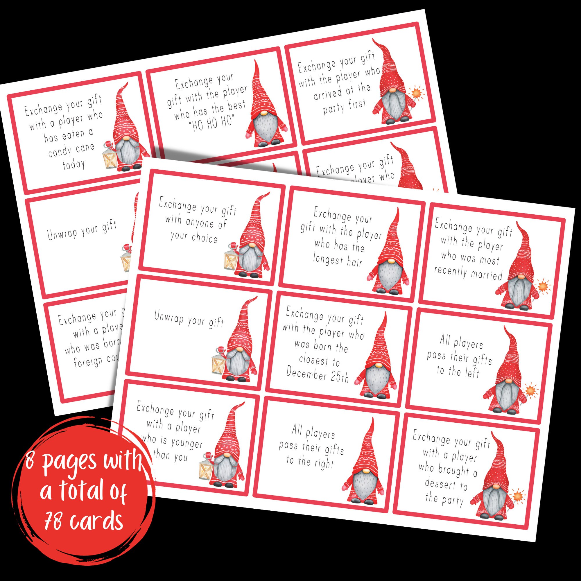 Christmas Gift Exchange Game Printable Christmas Games XMAS Gift Swap