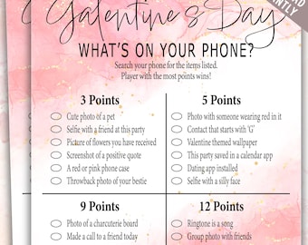 Galentines Party Whats On Your Phone Game | Galentines Day Printable Party Games | What's On Your Phone Valentines Party Game | Ladies Night