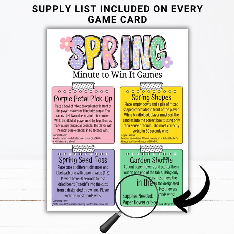 Printable Spring Minute to Win It Games Printable | Fun Spring ...