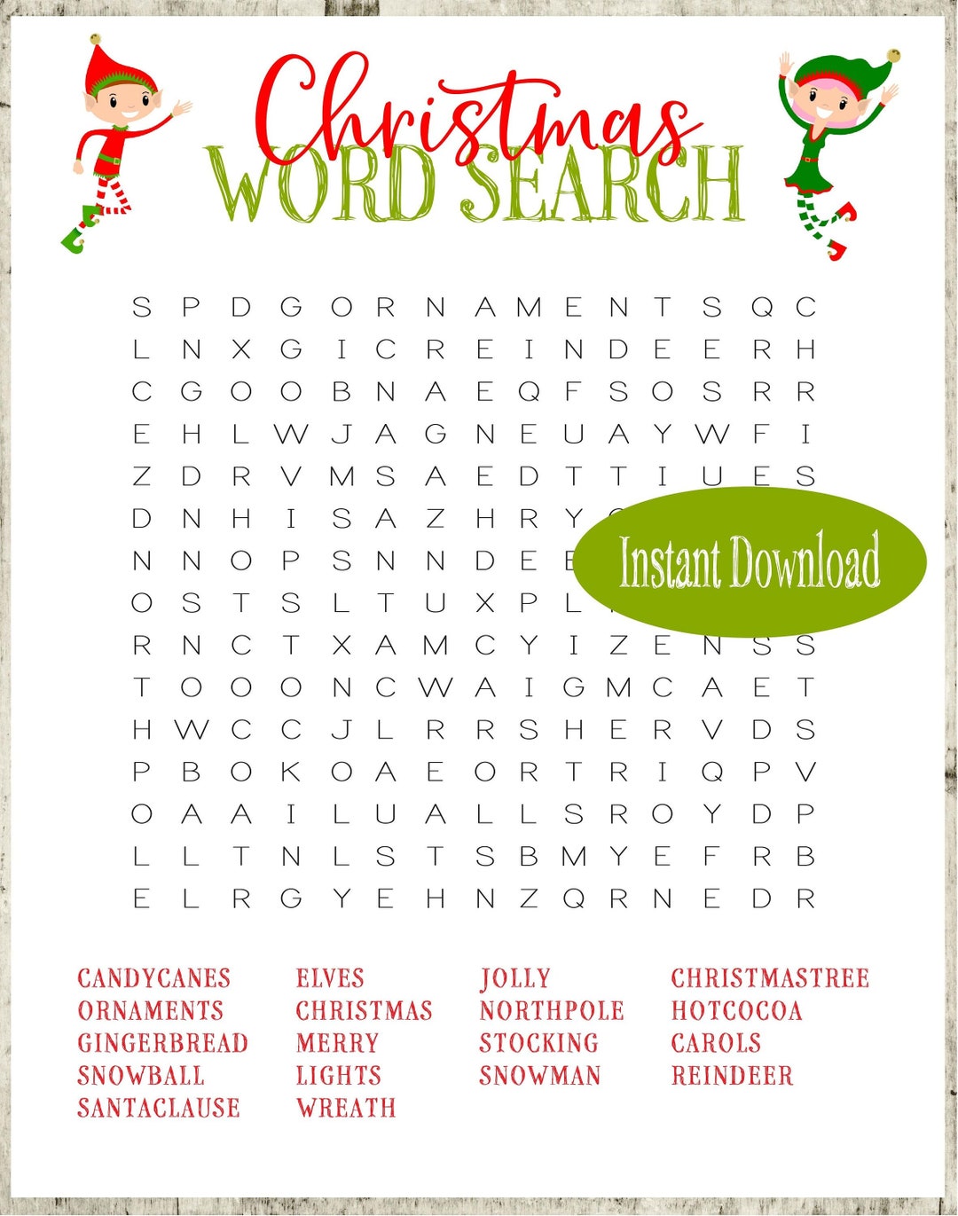 Christmas Printable Games Christmas Word Find Christmas - Etsy