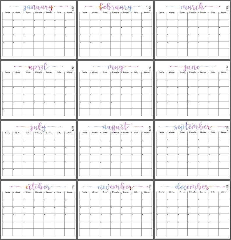 20232025 Editable Printable Calendars Cleaning Calendar Etsy