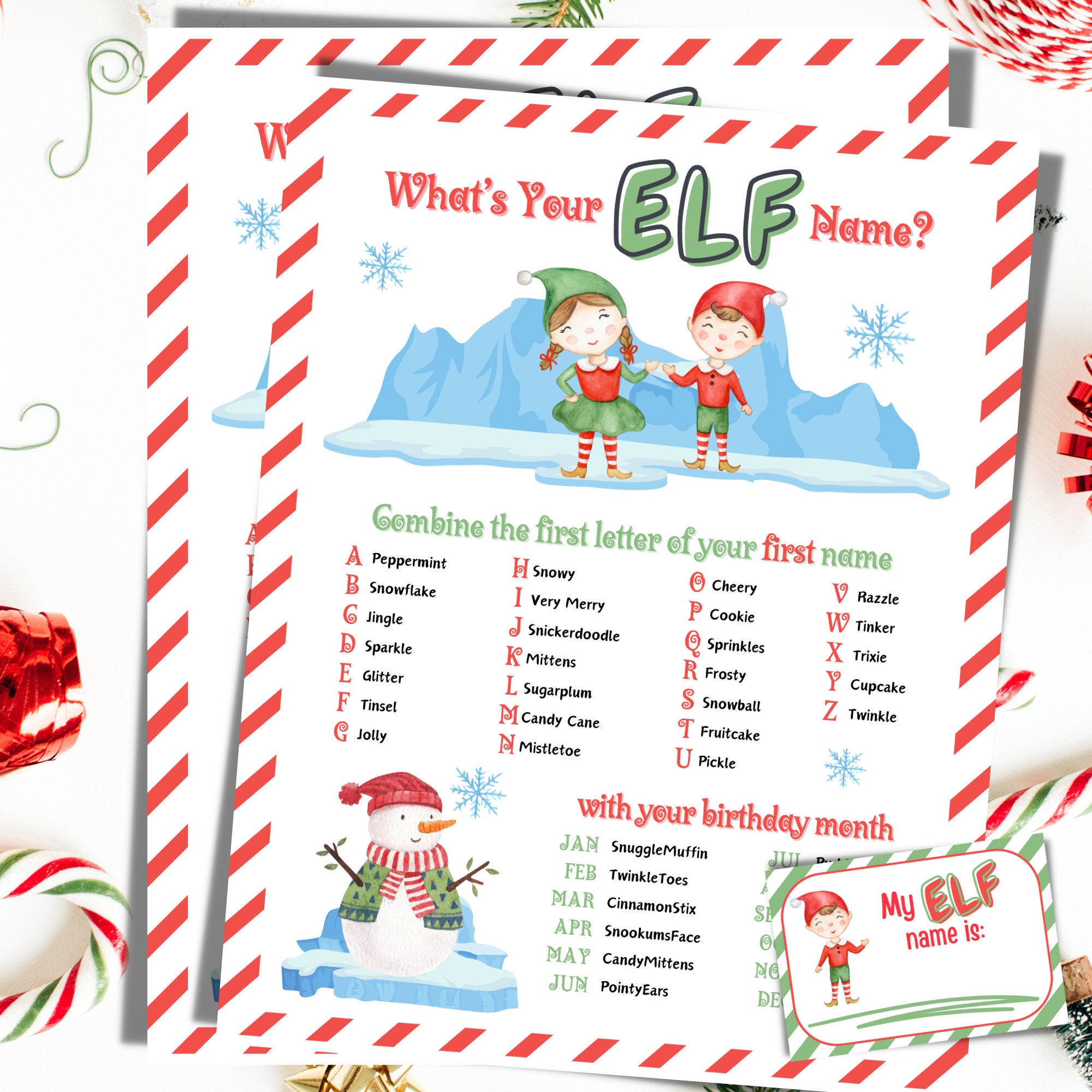 Christmas Elf Name Game Office Party Christmas Game Family Christmas ...