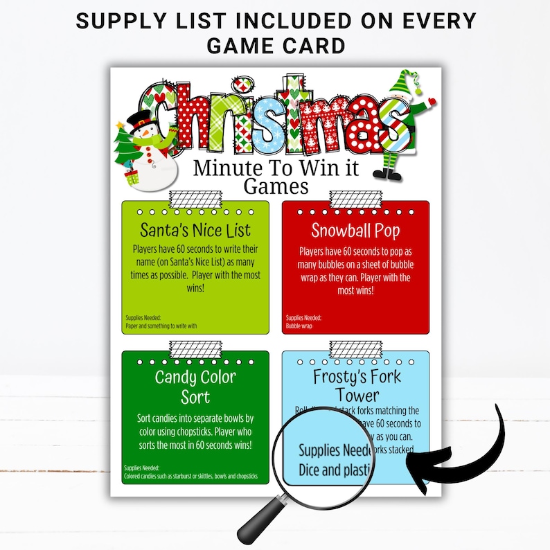 Christmas Minute to Win It Games | Fun Printable Christmas Party Games ...