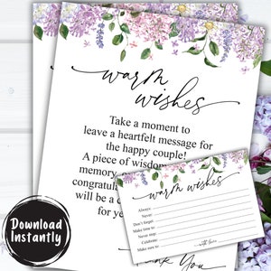Carte de vœux et cartes de vœux pour les mariés | Shower de mariage imprimable | Shower nuptiale imprimable | Modèle floral de douche de mariage