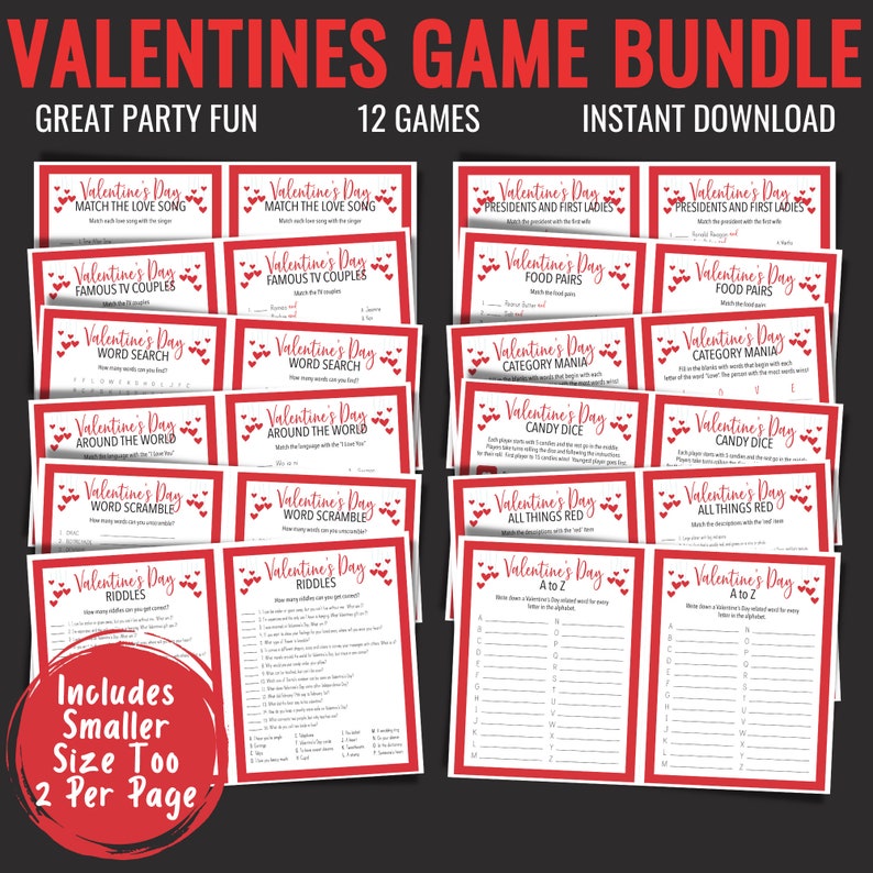 Valentines Day Game Bundle | Galentines Party Games | Classroom Games ...
