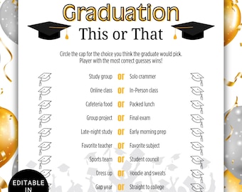 Graduation This or That Game 2025 Canva Template Editable Party Game Seniors Printable Bingo Cards Fun Graduation Activity Instant Download - Etsy Graduation This or That Game 2025 Canva Template Editable Party Game Seniors Printable Bingo Cards Fun Graduation Activity Instant Download - Etsy