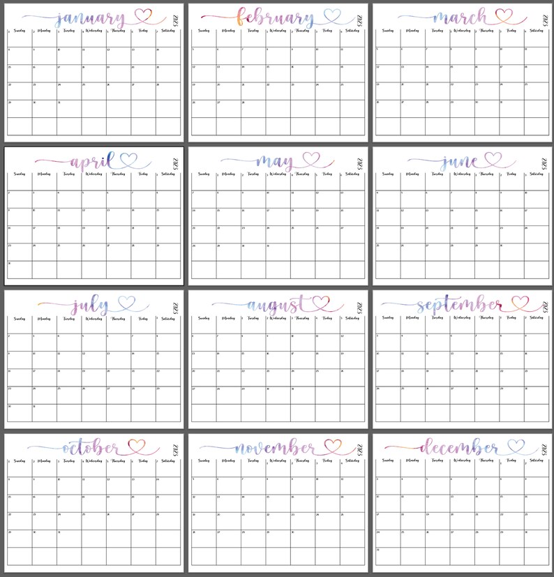2023 and 2025 Calendar Fillable Calendar Birthday Calendar Etsy 日本