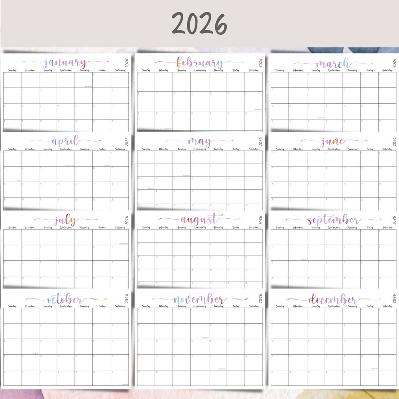 20242026 Calendar 2024 Calendar PDF 2024 Editable Etsy Hong Kong