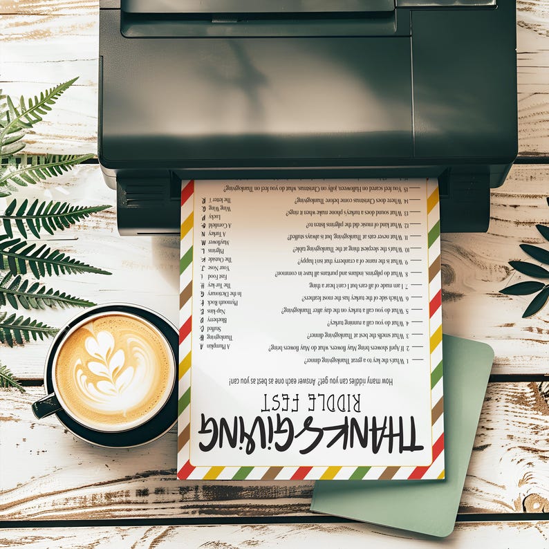 Thanksgiving Riddles Printable Game With Border | Thanksgiving ...