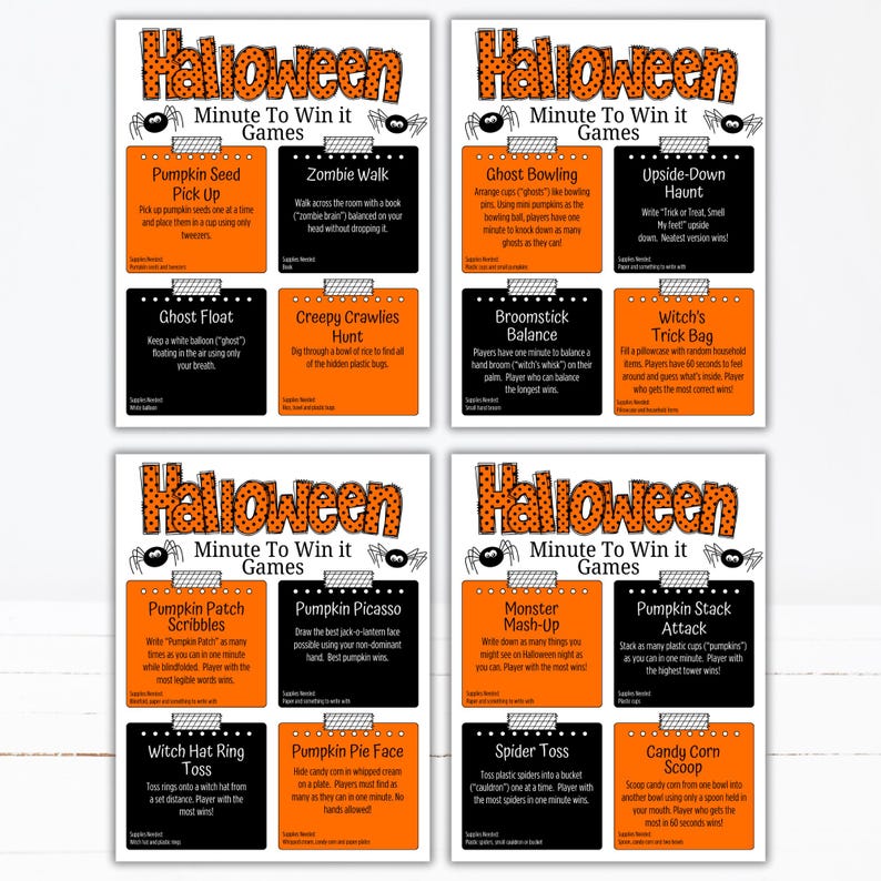 Halloween Minute to Win It Games | Fun Printable Halloween Party Games ...