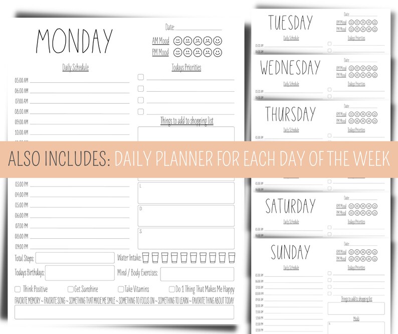 2024 Printable Calendar Template Editable Family Organizer Etsy