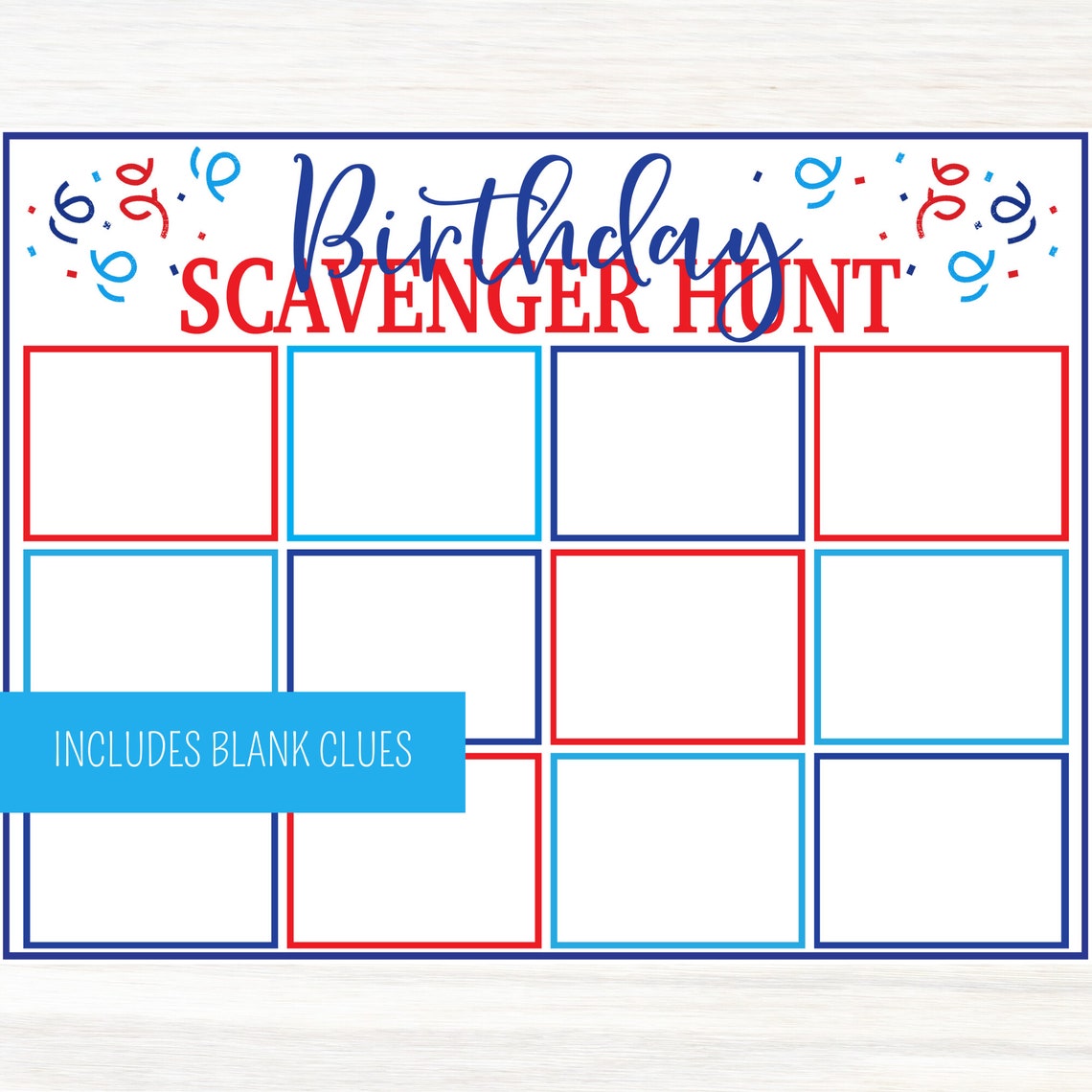 Birthday Scavenger Hunt, Birthday Party Games, Printable Birthday ...