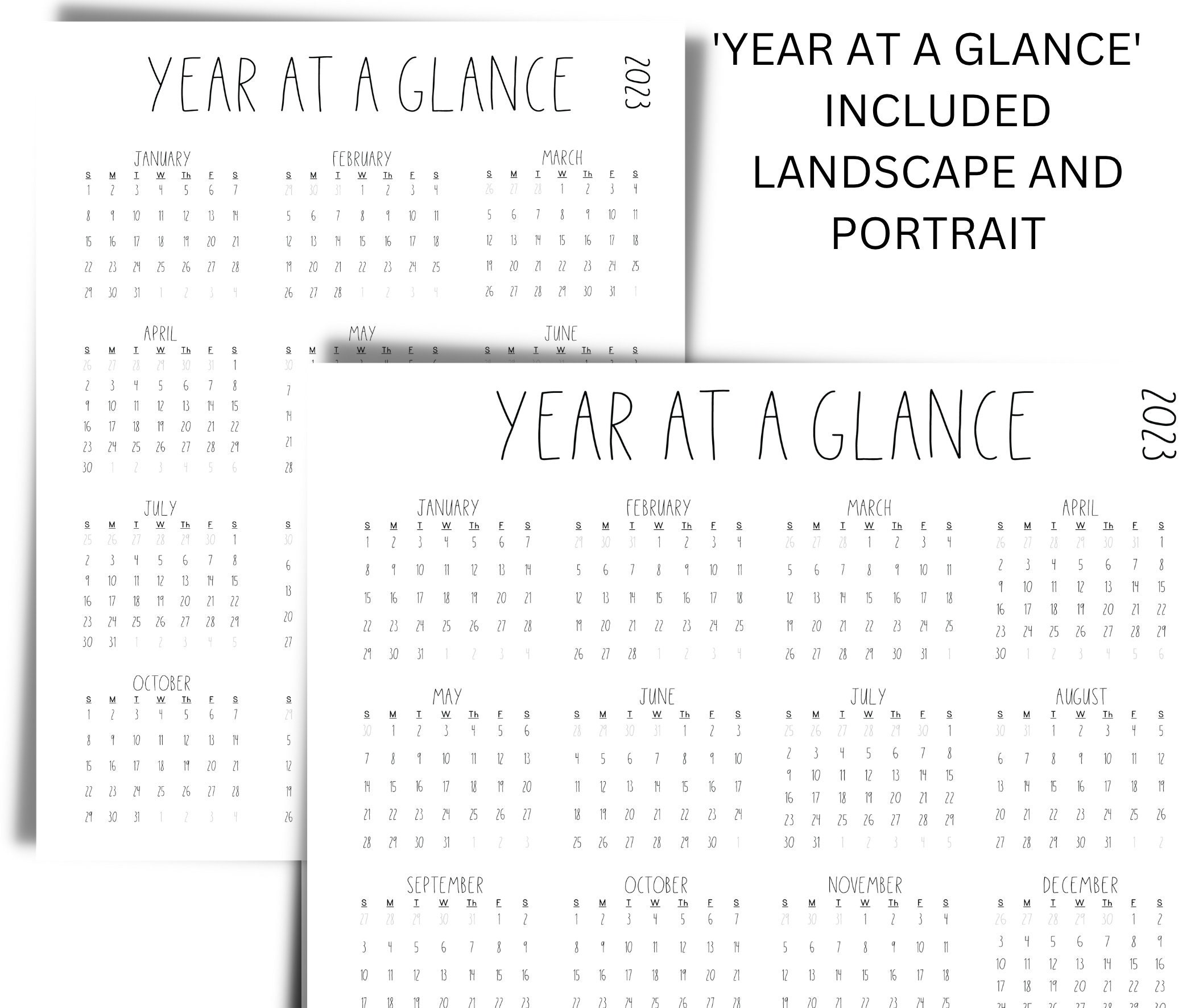 2024 Printable Calendar Template Editable Family Organizer Etsy