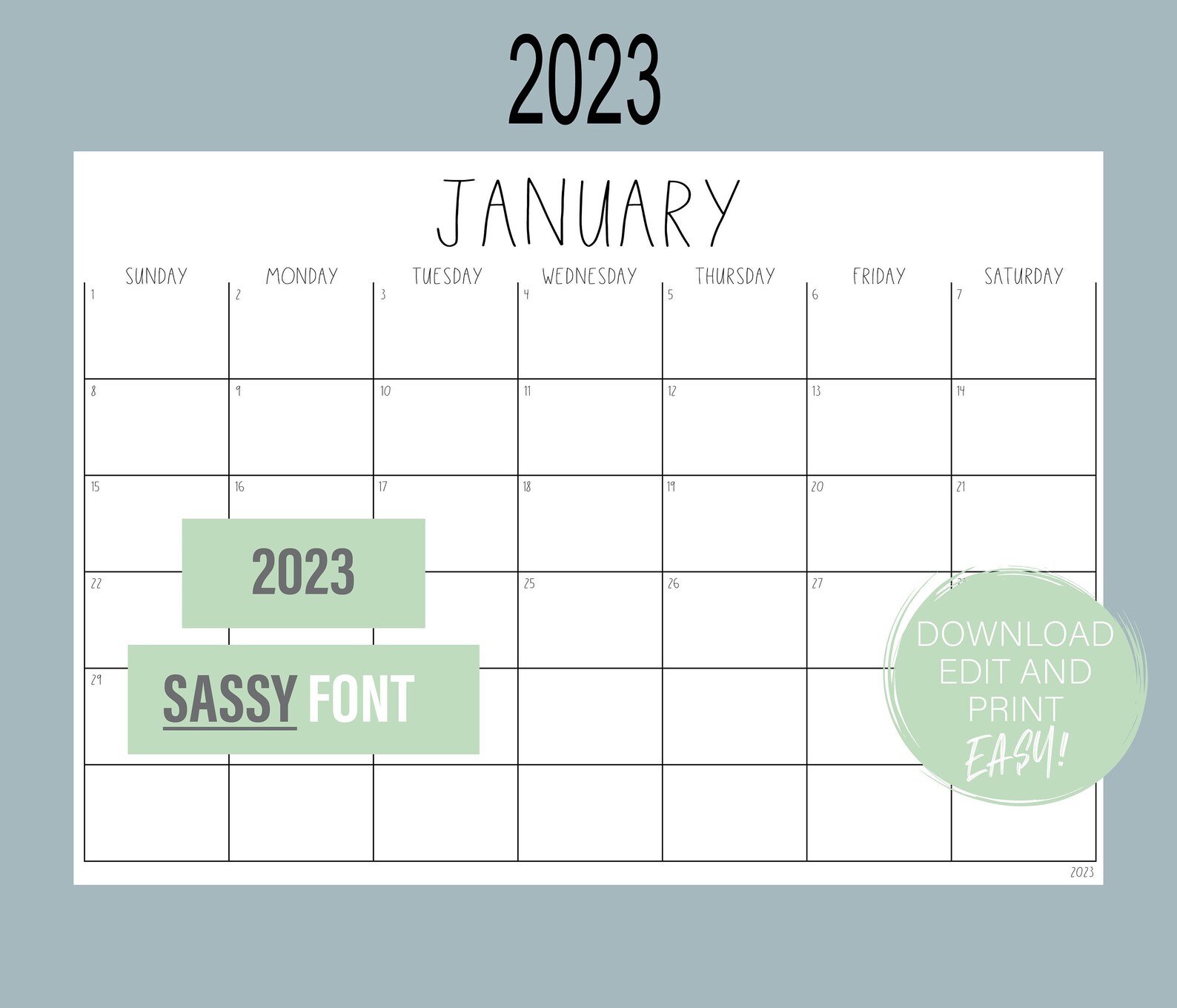 2023 Editable Printable Calendars Cleaning Calendar Birthday - Etsy Italia