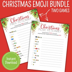 Christmas Printable Games, Christmas Movie Emoji Game, Christmas Song Emoji Game, Christmas Emoji Pictionary