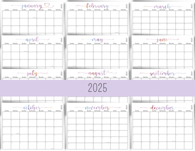 20232025 Editable Printable Calendars Cleaning Calendar Etsy