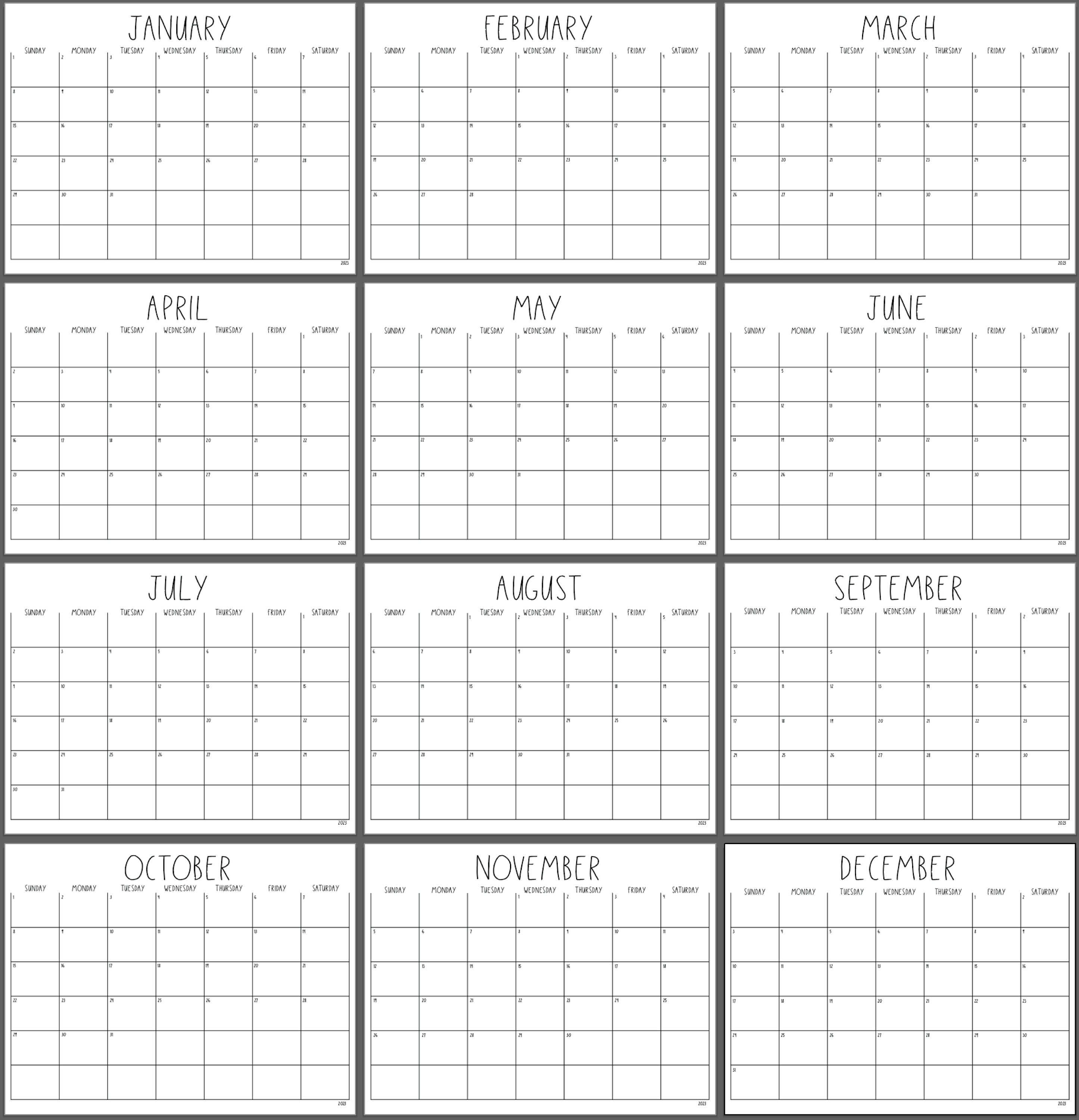 2023 2026 Editable Printable Calendars Cleaning Calendar Etsy UK