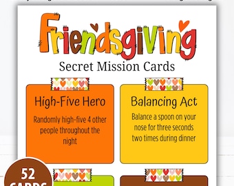 Printable Friendsgiving Party Game | Funny Secret Spy Mission Party Game | Hilarious Friendsgiving Dinner Activity for Groups of All Ages