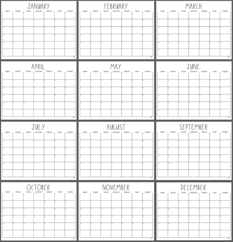 2023 2025 Editable Printable Calendars Cleaning Calendar Etsy