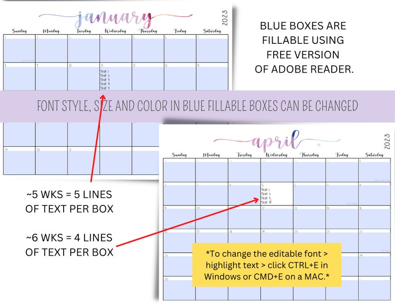 20232025 Editable Printable Calendars Cleaning Calendar Etsy