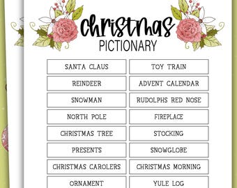 Juego de Pictionary navideño / Juegos para fiestas de oficina / Noche de juegos para reuniones navideñas / Juego para fiestas navideñas / FCTG24