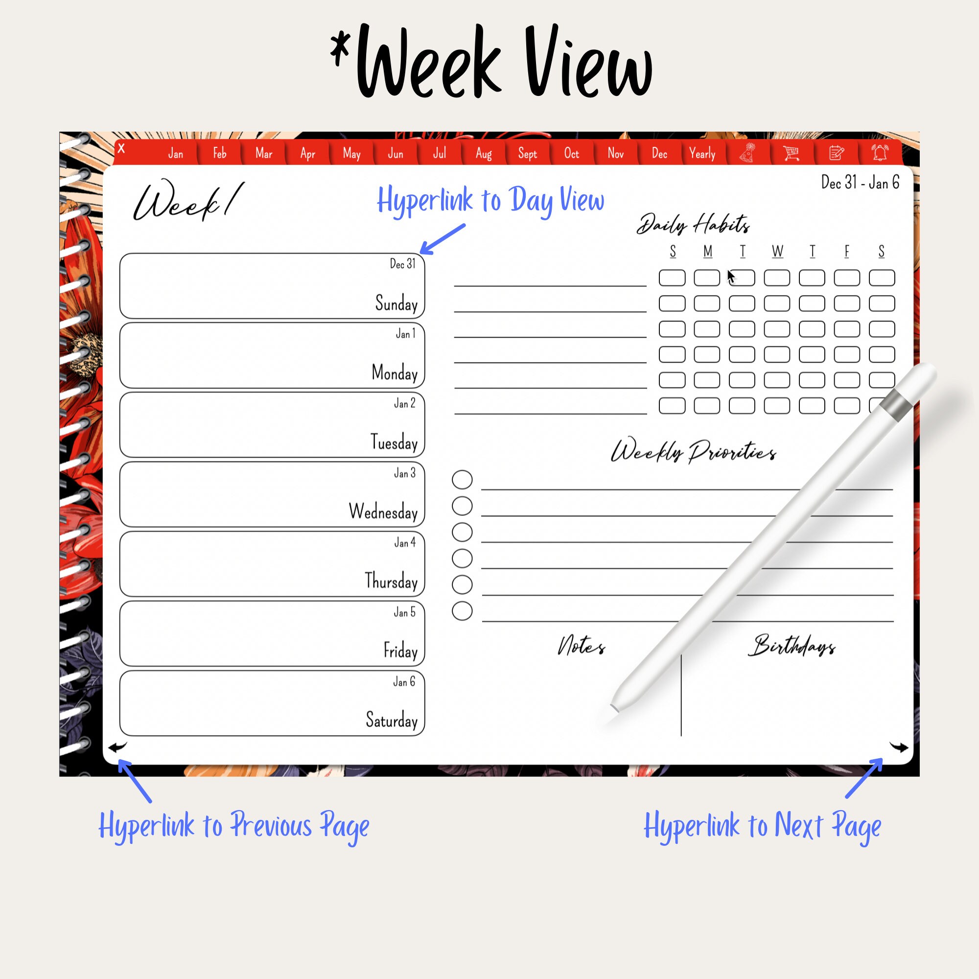 ZICOTO 2024-2025 Academic Planner - 6.7 X 9.7 Daily Planner With Weekly & Monthly Spreads, Runs July 2024 To June 2025